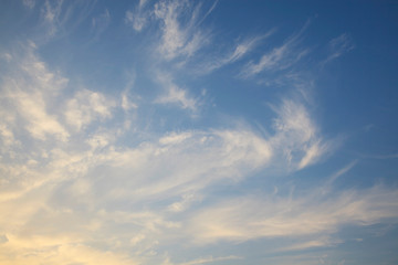 Blue sky with clouds.