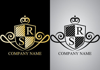 Crest logo vector isolated on background. Letter s logo, Initials logo, suitable for any company, ready to print, easy to edit, organized layer