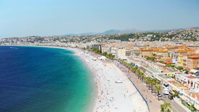 Nice France Cityscape Aerial Panoramic View
