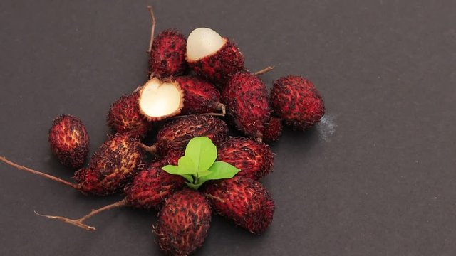 Top view of lychee isolated on white background