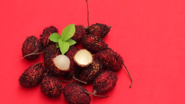 Top view of lychee isolated on white background