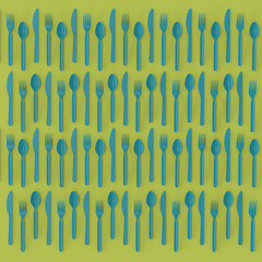 3d render of recyclable cutlery on a uniform background