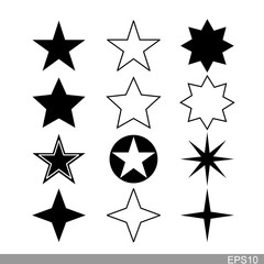 Star icons set. Five star collection. Vector illustration