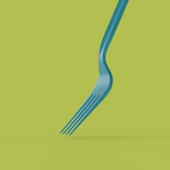 3d render of recyclable cutlery on a uniform background