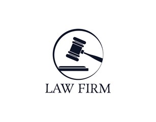 Law Firm Logo with Premium Concept. Lawyer Service Logo Design. Vector Illustration. Isolated on White Background.