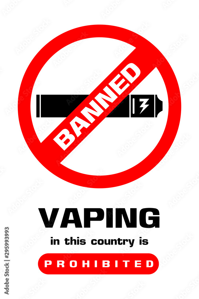 Wall mural banned electric cigarette poster with healthy reasons, design for poster printing to use in restrict