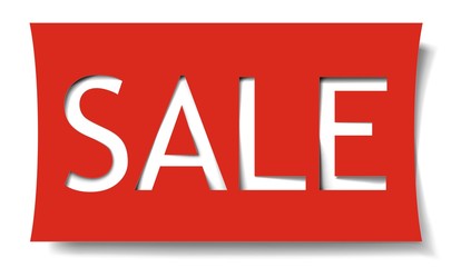 Red paper tag sale design.