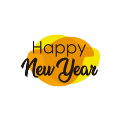 Creative logo design vector template writing happy new year with colorful styles