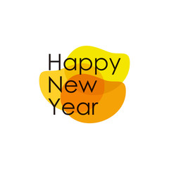 Creative logo design vector template writing happy new year with colorful styles