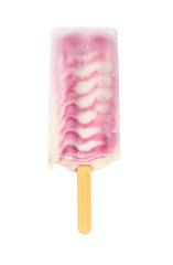 pink color popsicle on a white background