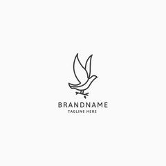 Bird Logo With Line Style Logo Icon Design Template Vector Illustration