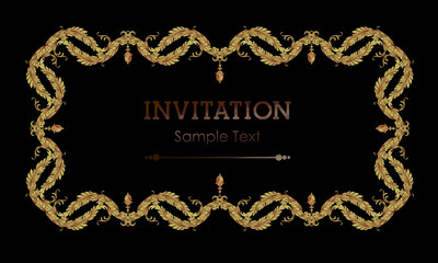 Decorated with elegant and luxurious patterns. Rococo, Baroque style, retro elements, invitation cards, textiles, wrapping paper and fabric design.