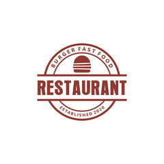 Burger logo for food and drink restaurant