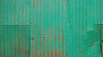 green zinc corrugated metal sheet fence