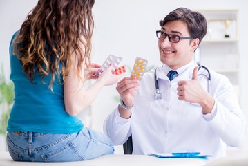 Patient visiting doctor for annual regular check-up in hospital