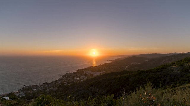 Beautiful day to night sunset time lapse over Laguna Beach, CA with views of the PCH, Newport and further North up the coast.