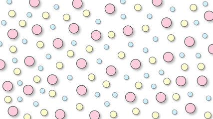 Abstract kawaii pattern polka dot circle background. Soft gradient pastel. Concept for wedding card design or presentation