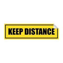Vector Keep Distance Sticker Label