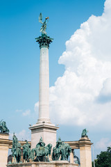Fototapeta na wymiar Millennium Monument at Heroes' Square in Budapest, Hungary