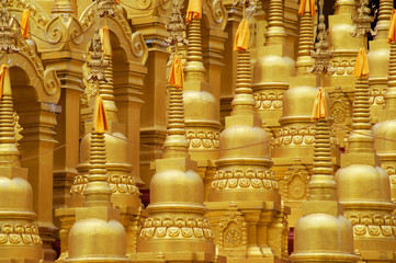 Fototapeta na wymiar Top five hundred pagodas in Wat pasawangboon Saraburi, Thailand