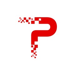 P pixel vector logo template