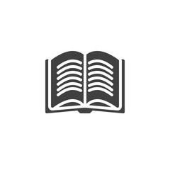 Reading book vector icon. e learning filled flat sign for mobile concept and web design. Open book pages glyph icon. Symbol, logo illustration. Vector graphics