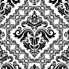 Orient vector classic pattern. Seamless abstract background with vintage elements. Orient background. Black and white ornament for wallpaper and packaging