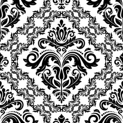 Orient vector classic pattern. Seamless abstract background with vintage elements. Orient background. Black and white ornament for wallpaper and packaging