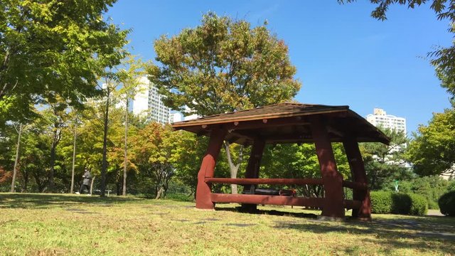 A traditional pavillion in Hosu Park, Ansan, Sangnok, Gyeonggi-do, South Korea