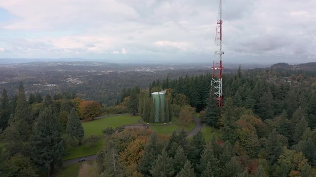 radio twer and watertower on council crest park viewpoint beaverton