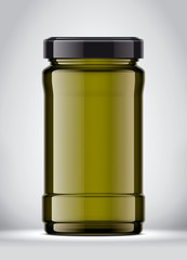 Glass Jar Mockup on Background. 