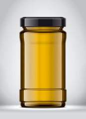 Glass Jar Mockup on Background. 
