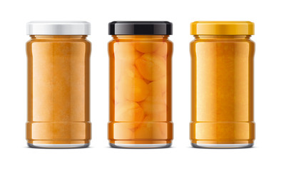 Set of Glass Jar with Jam. 