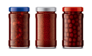 Set of Glass Jar with Jam. 