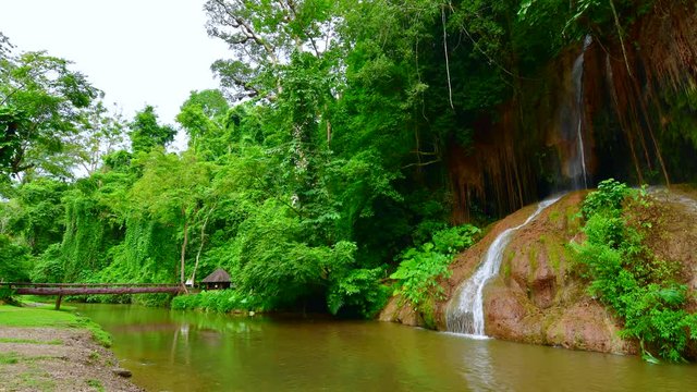 4K time lapse video of Phu Sang waterfall