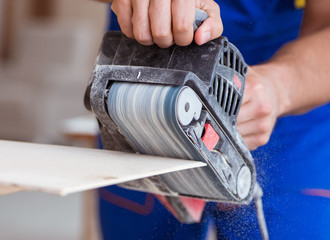 Carpenter working in the workshop