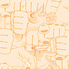 Cartoon gesture by hand and finger of the person