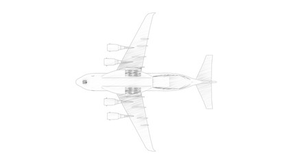 3d rendering of a millatary cargo plane isolated in white background