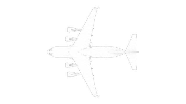 3d rendering of a millatary cargo plane isolated in white background