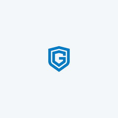 Abstract linear letter initial G shield logo icon design modern minimal style illustration vector.