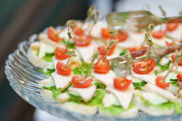 Catering and guest meals during the event. Quick mini snacks in a special beautiful dish.