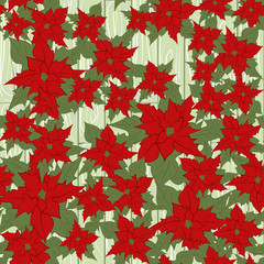 Cartoon color Christmas pattern with flowers