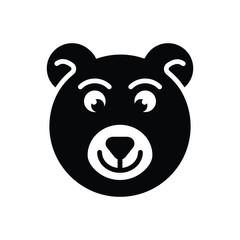 Black solid icon for bear animal 