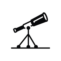 Black solid icon for telescope