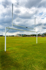 Fototapeta na wymiar Football Goals on an Empty Sports Ground