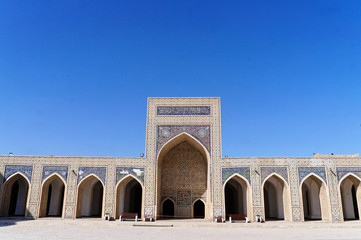 Fototapeta na wymiar Square of Kalan Mosque in Bukhara, Uzbekistan