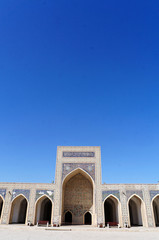 Fototapeta na wymiar Square of Kalan Mosque in Bukhara, Uzbekistan