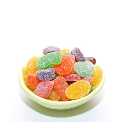 candies or jelly candies on a white background new.