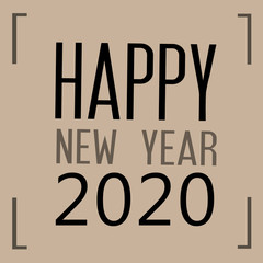 Happy New Year 2020 Text Graphic Design , Hand Drawn Doodle , Logo for New Year Card