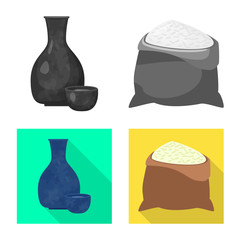 Vector design of crop and ecological sign. Set of crop and cooking vector icon for stock.